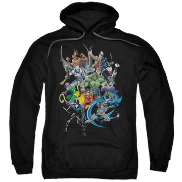 Black pullover hoodie with Batman Saints And Psychos graphic
