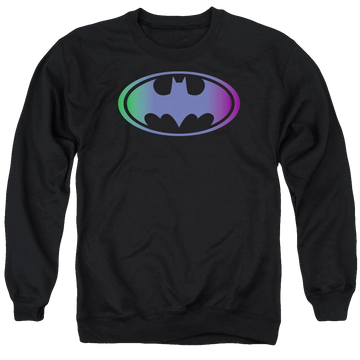 Black men's crewneck sweatshirt with Batman Gradient Bat Logo graphic