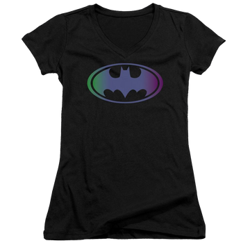 Batman Gradient Bat Logo - Juniors V-Neck T-Shirt Juniors V-Neck T-Shirt Batman