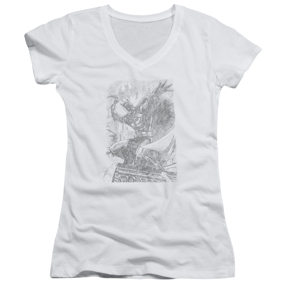 Batman Pencil Batarang Throw - Juniors V-Neck T-Shirt Juniors V-Neck T-Shirt Batman