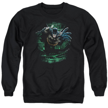 Black men's crewneck sweatshirt with Batman Surprise graphic