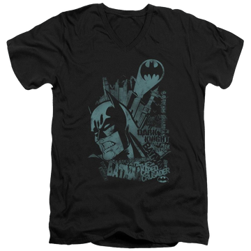 Black men's v-neck t-shirt with Batman Gritted Teeth graphic