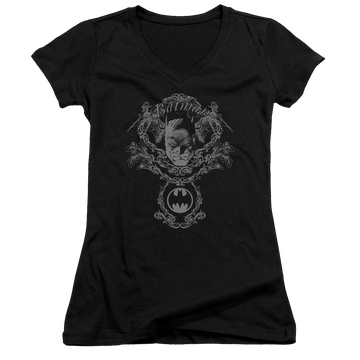 Batman Dark Knight Heraldry - Juniors V-Neck T-Shirt Juniors V-Neck T-Shirt Batman