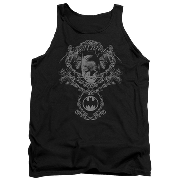 Black men's tank with Batman Dark Knight Heraldry graphic