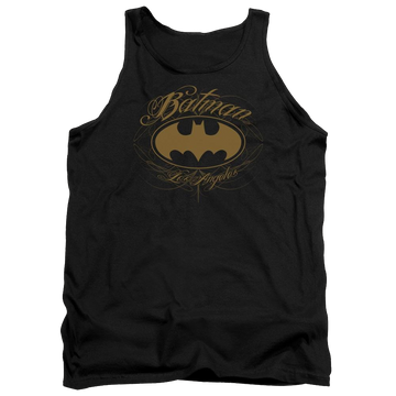 Black men's tank with Batman La graphic