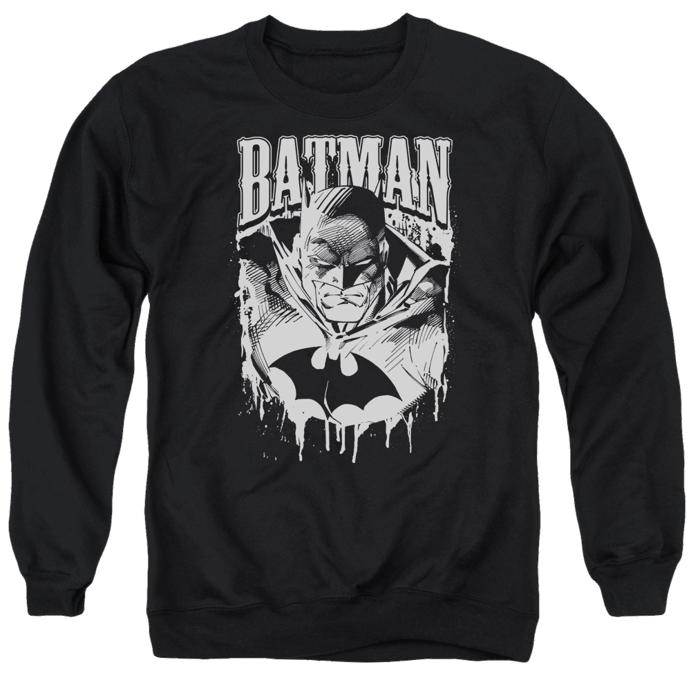 Batman Bat Metal - Men's Crewneck Sweatshirt Men's Crewneck Sweatshirt Batman