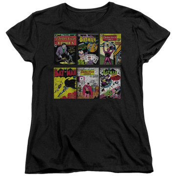 Black women's t-shirt with Batman Bm Covers graphic