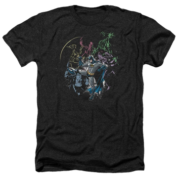 Charcoal men's heather t-shirt with Batman Surrounded graphic