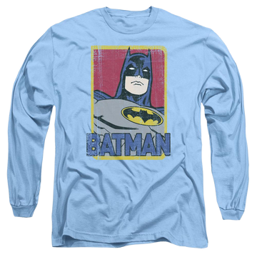 Carolina blue men's long sleeve t-shirt with Batman Primary graphic