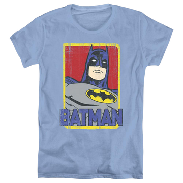Carolina blue women's t-shirt with Dc Batman Primary graphic
