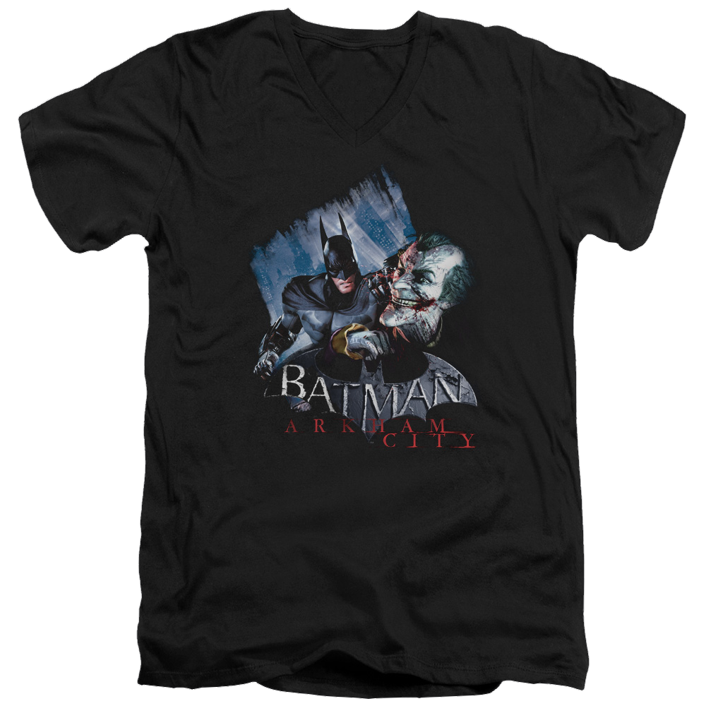 Batman - Arkham Jokes On You! - Men's V-Neck T-Shirt Men's V-Neck T-Shirt Batman