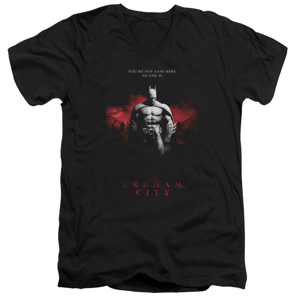 Batman - Arkham Standing Strong - Men's V-Neck T-Shirt Men's V-Neck T-Shirt Batman