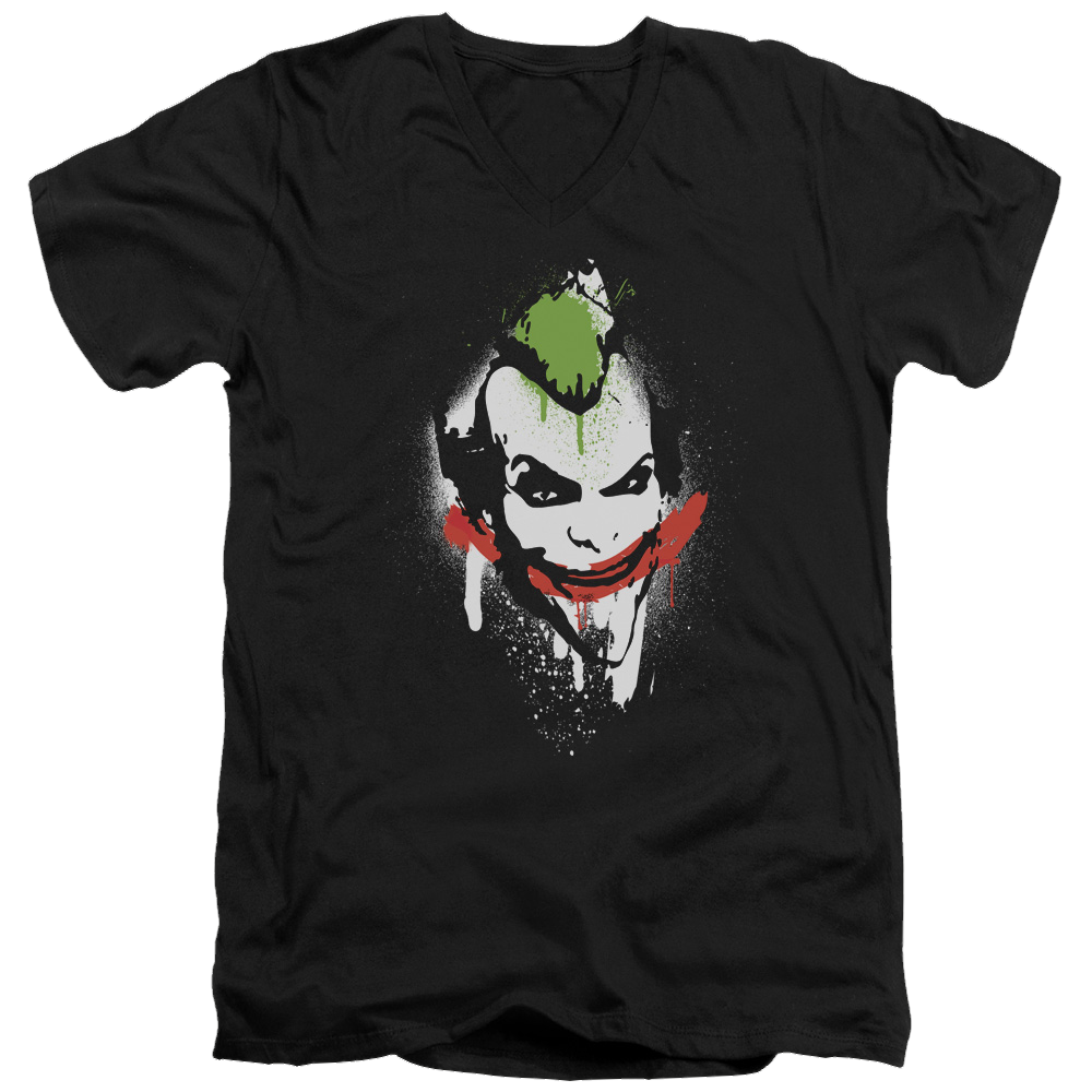 Batman - Arkham Spraypaint Smile - Men's V-Neck T-Shirt Men's V-Neck T-Shirt Batman
