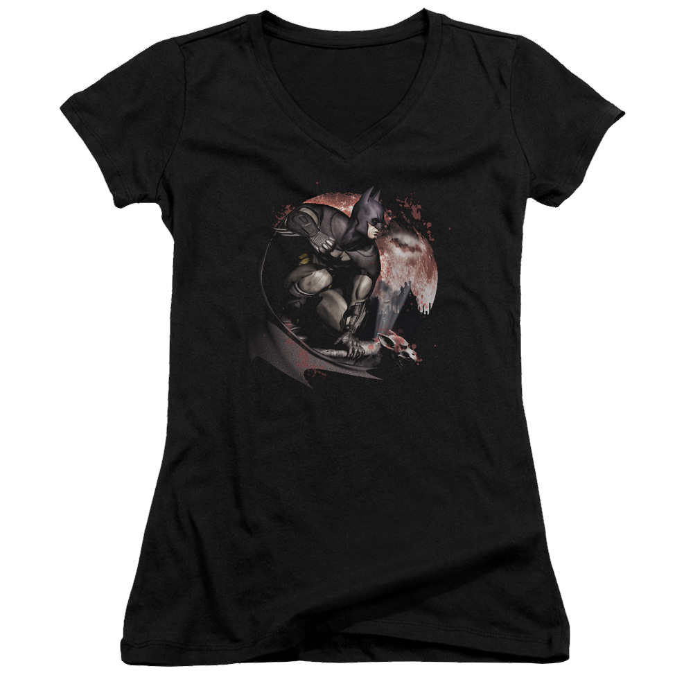 Batman - Arkham Blood Moon - Juniors V-Neck T-Shirt Juniors V-Neck T-Shirt Batman