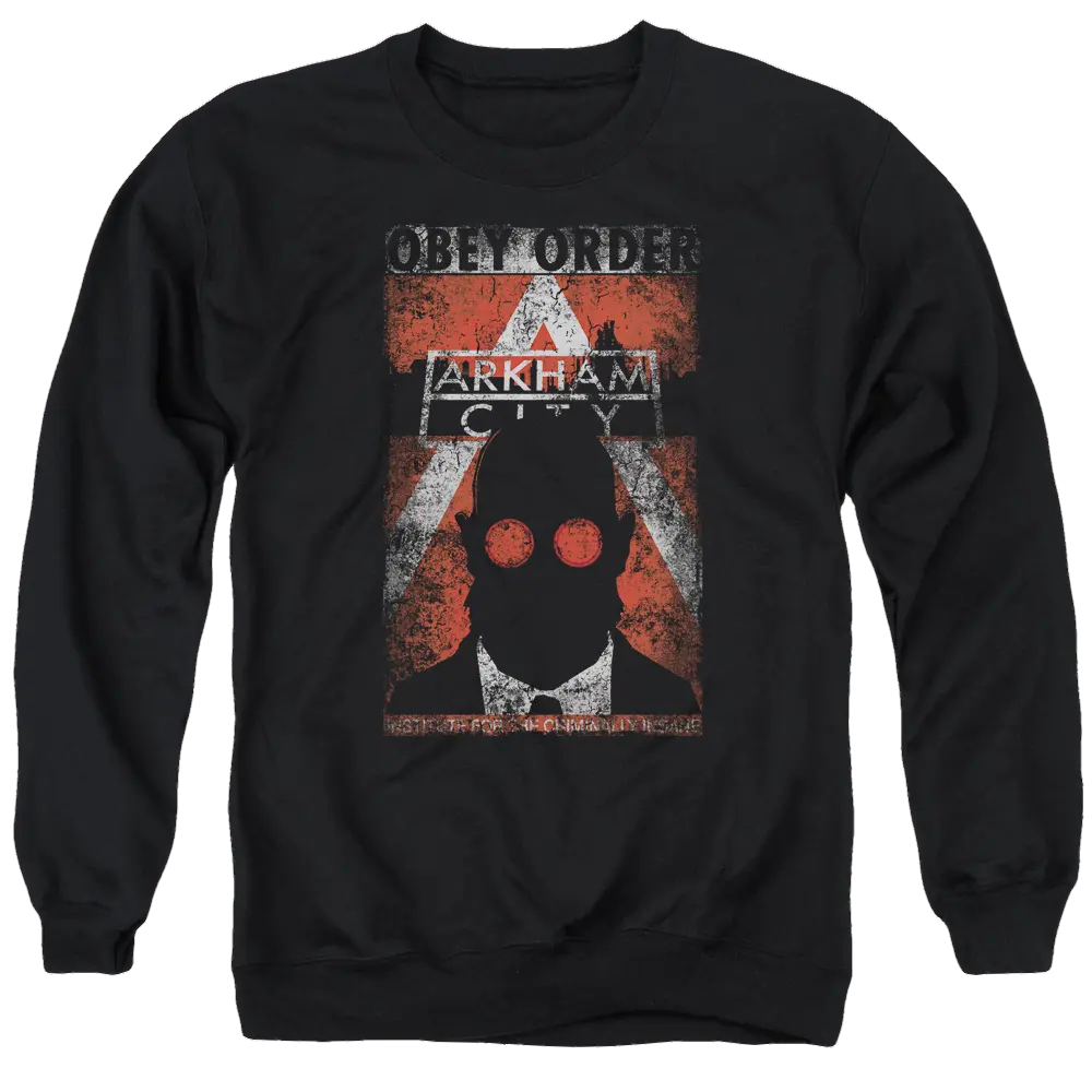 Batman - Arkham Obey Order Poster - Men's Crewneck Sweatshirt Batman