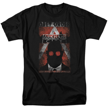 Batman - Arkham Obey Order Poster - Men's Regular Fit T-Shirt Men's Regular Fit T-Shirt Batman