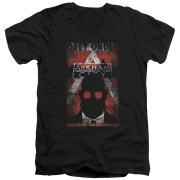 Batman - Arkham Obey Order Poster - Men's V-Neck T-Shirt Men's V-Neck T-Shirt Batman
