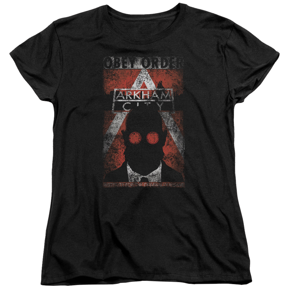 Batman - Arkham Obey Order Poster - Women's T-Shirt Women's T-Shirt Batman