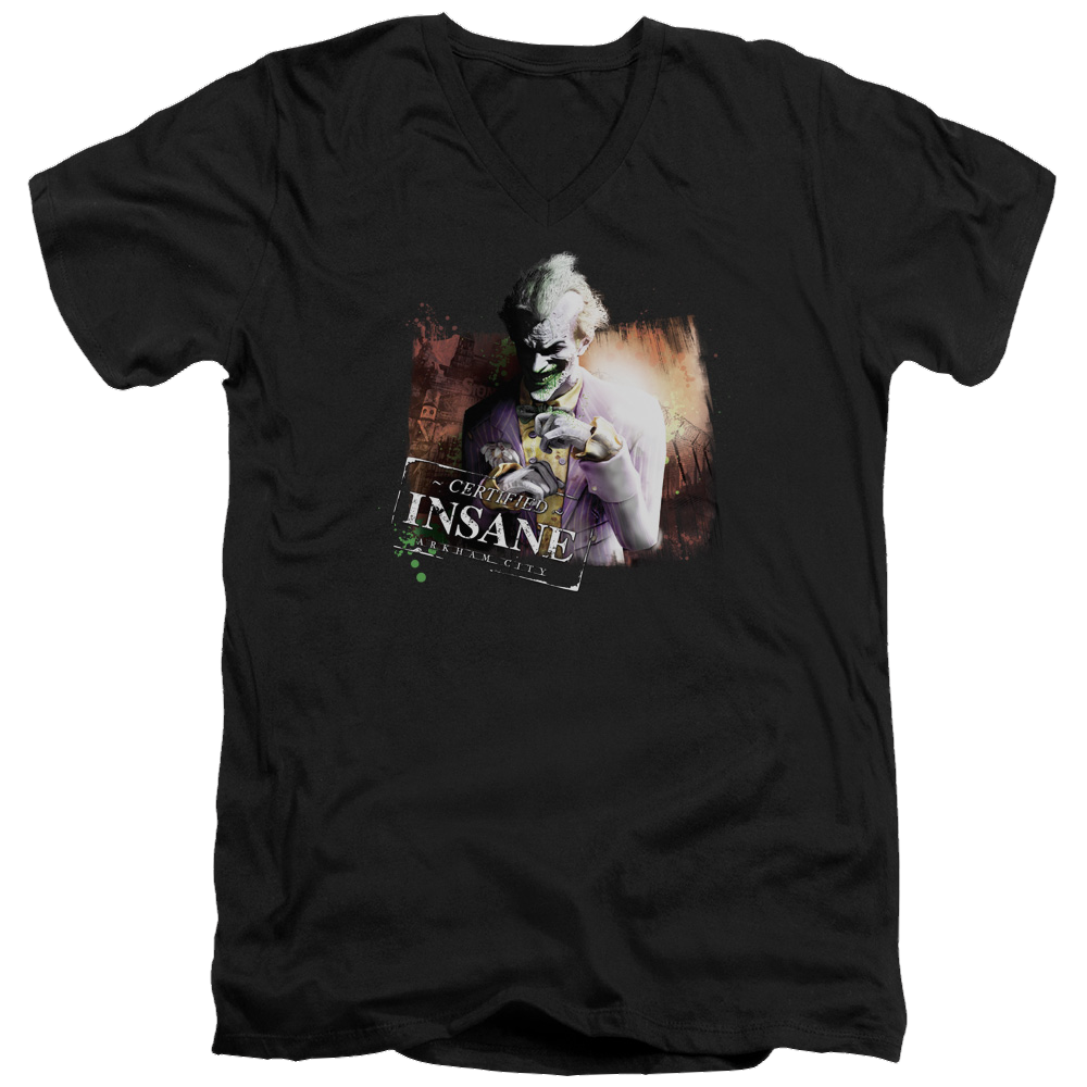 Batman - Arkham Certified Insane - Men's V-Neck T-Shirt Men's V-Neck T-Shirt Batman