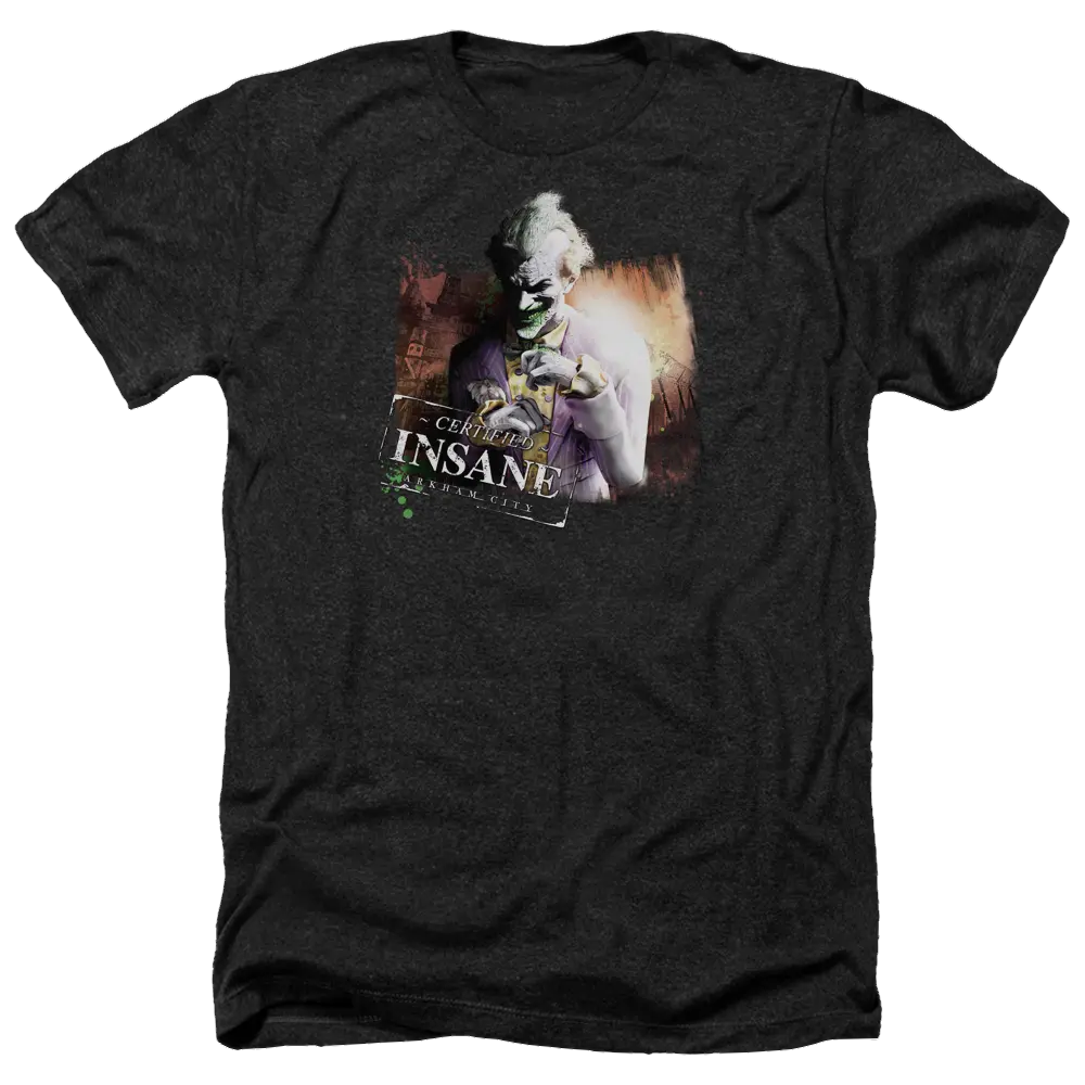Batman - Arkham Certified Insane - Men's Heather T-Shirt Batman