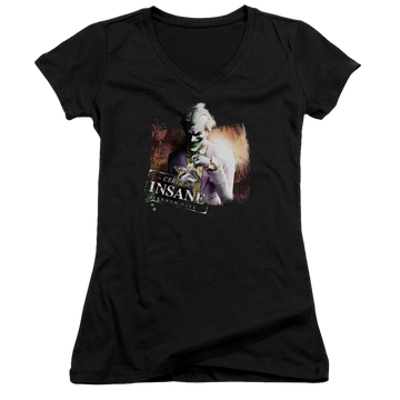 Batman - Arkham Certified Insane - Juniors V-Neck T-Shirt Juniors V-Neck T-Shirt Batman