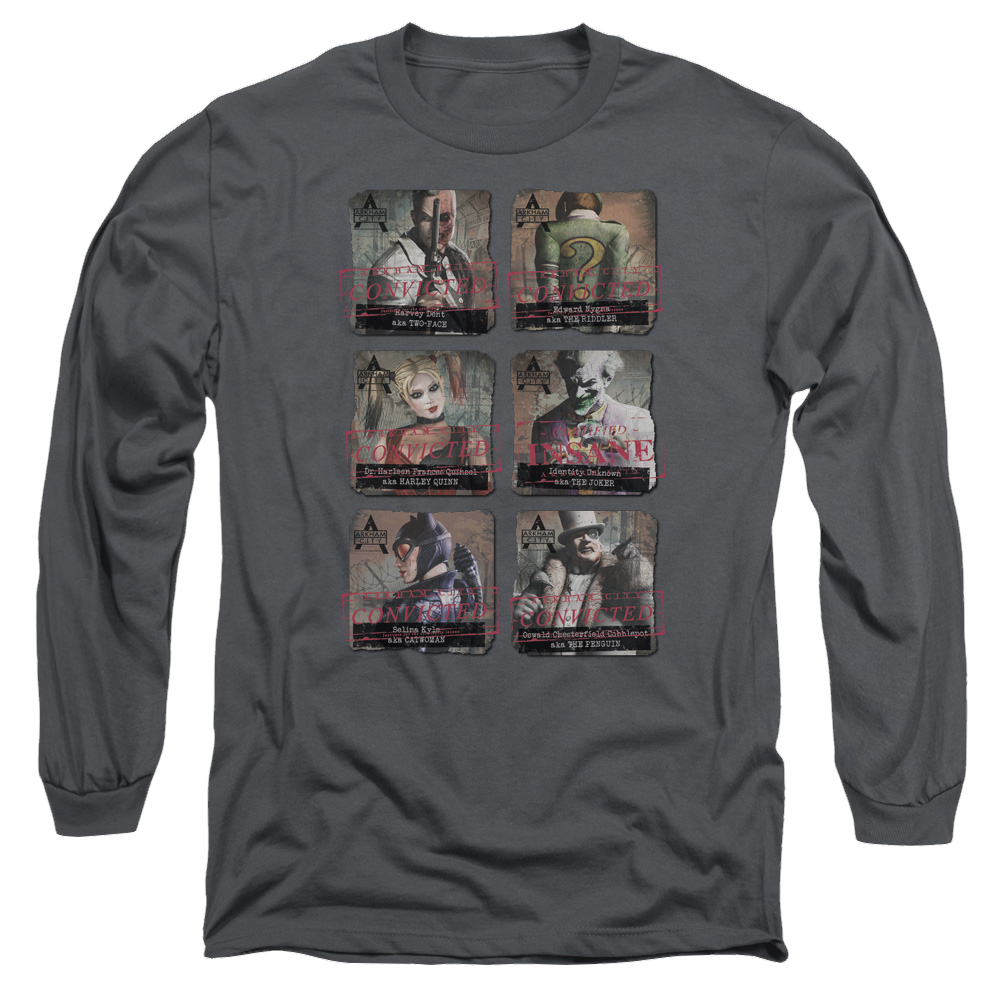 Batman - Arkham Arkham Lineup - Men's Long Sleeve T-Shirt Men's Long Sleeve T-Shirt Batman
