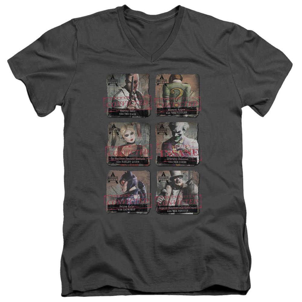 Batman - Arkham Arkham Lineup - Men's V-Neck T-Shirt Men's V-Neck T-Shirt Batman