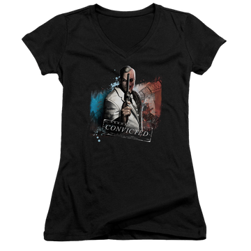 Batman - Arkham Two Face - Juniors V-Neck T-Shirt Juniors V-Neck T-Shirt Batman