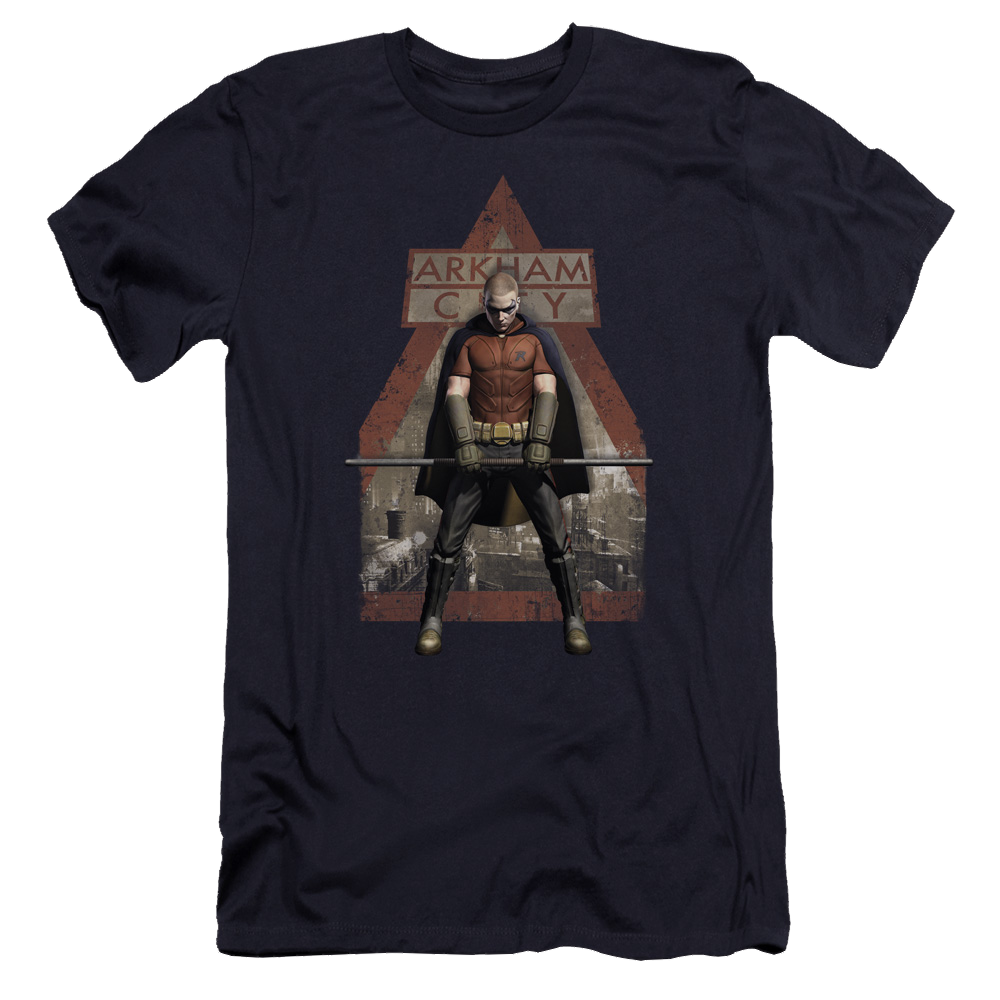 Batman - Arkham Arkham Robin - Men's Premium Slim Fit T-Shirt Men's Premium Slim Fit T-Shirt Batman
