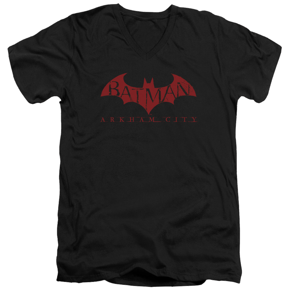 Batman - Arkham Red Bat - Men's V-Neck T-Shirt Men's V-Neck T-Shirt Batman