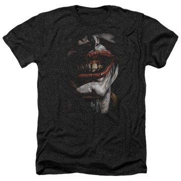 Charcoal men's heather t-shirt with Batman Smile Of Evil graphic