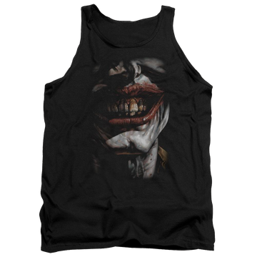Black men's tank with Batman Smile Of Evil graphic