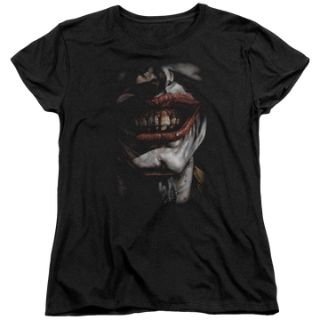 Black women's t-shirt with Batman Smile Of Evil graphic