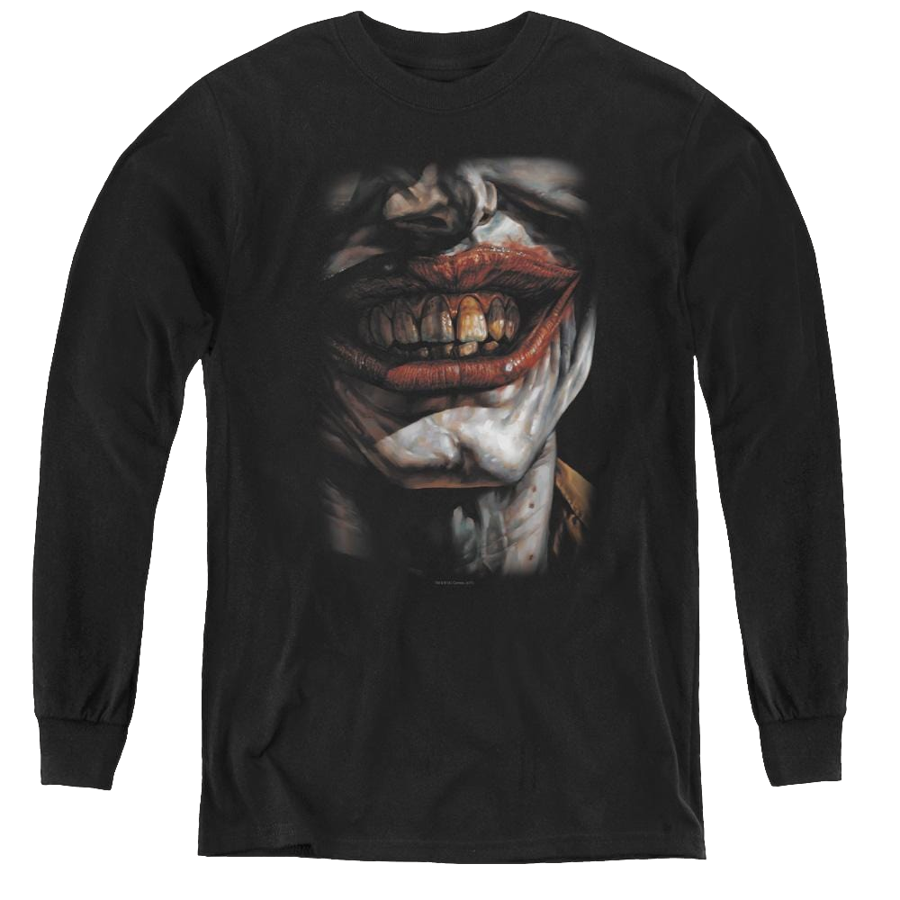 Dc Batman Smile Of Evil - Youth Long Sleeve T-Shirt Youth Long Sleeve T-Shirt Batman