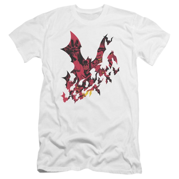 White men's premium slim fit t-shirt with Batman Broken City graphic