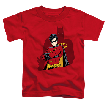 Red toddler t-shirt with Batman Robin Wingman graphic