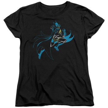 Black women's t-shirt with Neon Batman graphic