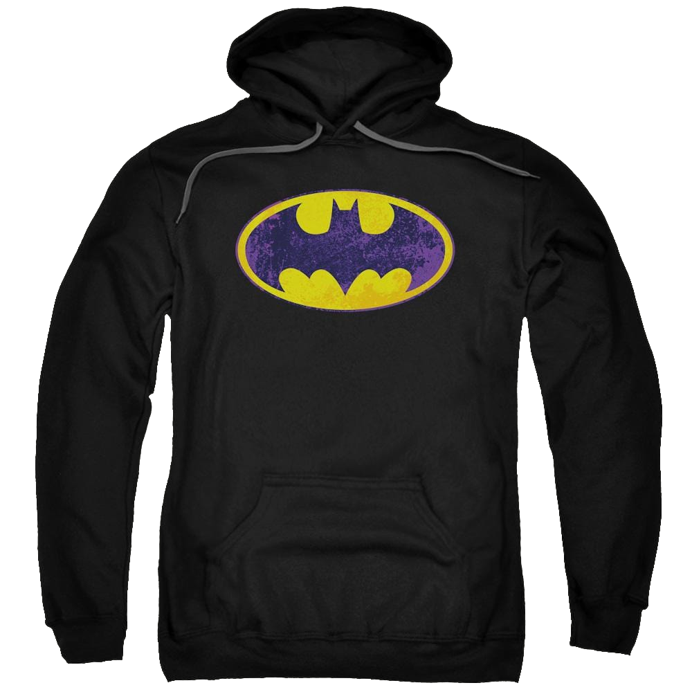 Batman Bm Neon Distress Logo - Pullover Hoodie Pullover Hoodie Batman
