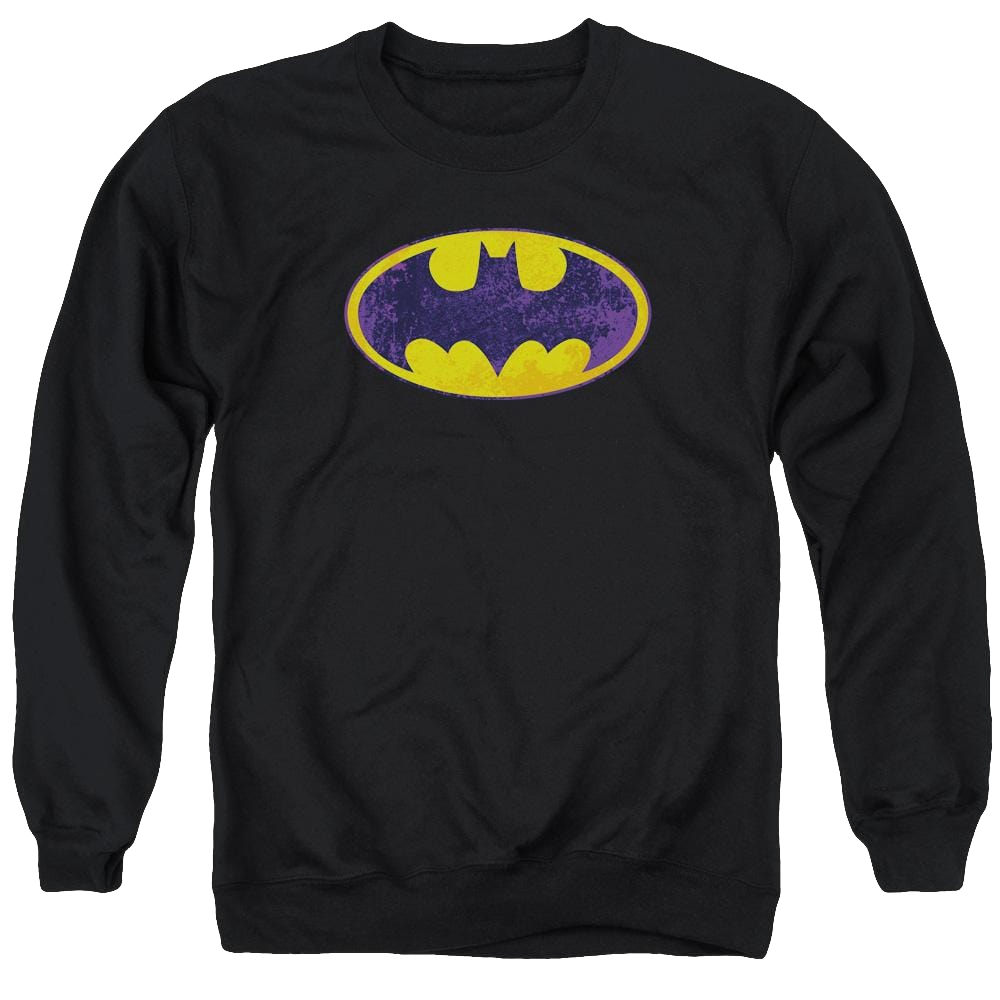 Batman Bm Neon Distress Logo - Men's Crewneck Sweatshirt Men's Crewneck Sweatshirt Batman