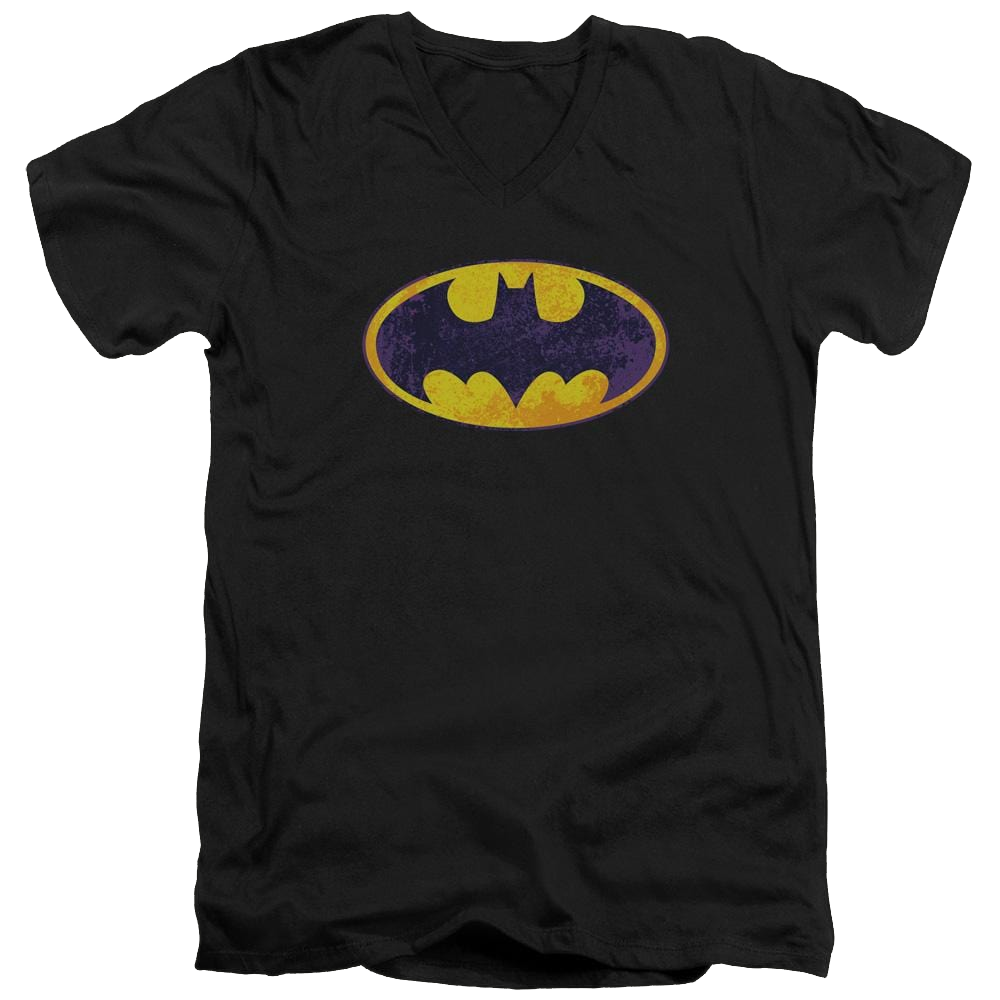 Batman Bm Neon Distress Logo - Men's V-Neck T-Shirt Men's V-Neck T-Shirt Batman