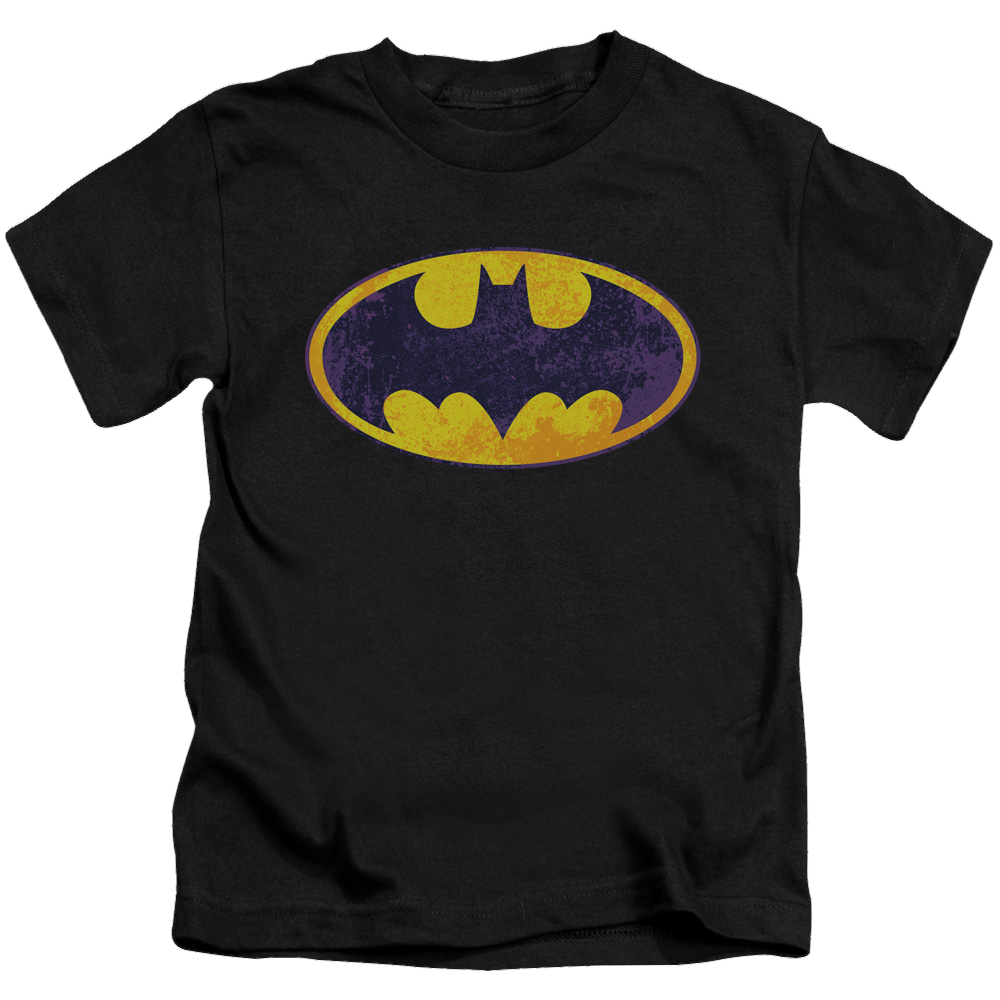 DC Batman Bm Neon Distress Logo - Kid's T-Shirt Kid's T-Shirt (Ages 4-7) Batman
