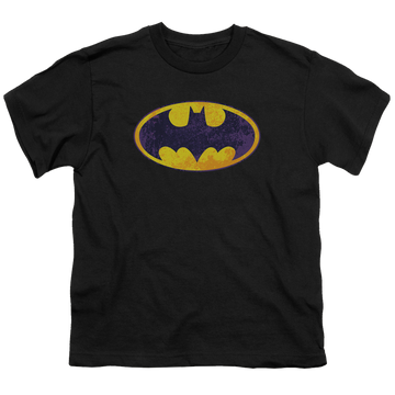 DC Batman Bm Neon Distress Logo - Youth T-Shirt Youth T-Shirt (Ages 8-12) Batman