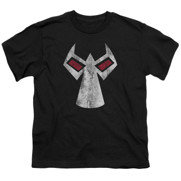 Black youth t-shirt for ages 8 to 12 with Bane Mask graphic