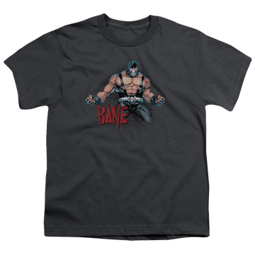 Charcoal youth t-shirt for ages 8 to 12 with Bane Flex graphic