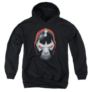Black youth hoodie for ages 8 to 12 with Bane Head graphic