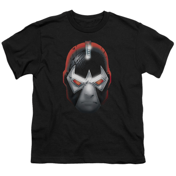 Black youth t-shirt for ages 8 to 12 with Bane Head graphic