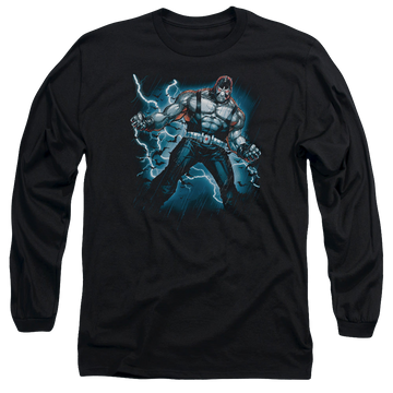 Black men's long sleeve t-shirt with Stormy Bane graphic