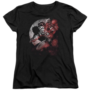 Black women's t-shirt with Batman Robin Spotlight graphic