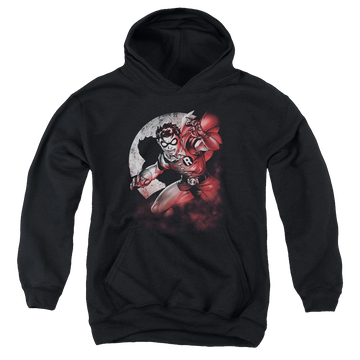 Black youth hoodie for ages 8 to 12 with Batman Robin Spotlight graphic