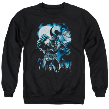 Black men's crewneck sweatshirt with Batman Moonlight Bat graphic
